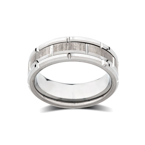 Mens Wdding Ring - Gray Brushed Tungsten Ring - Oyster Band- Gunmetal - 8mm - Engagement Ring