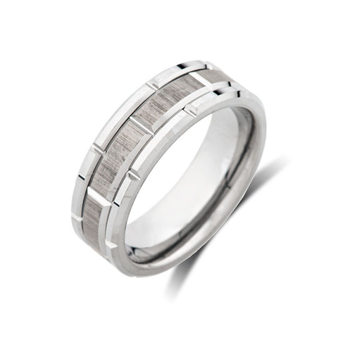 Mens Wdding Ring - Gray Brushed Tungsten Ring - Oyster Band- Gunmetal - 8mm - Engagement Ring
