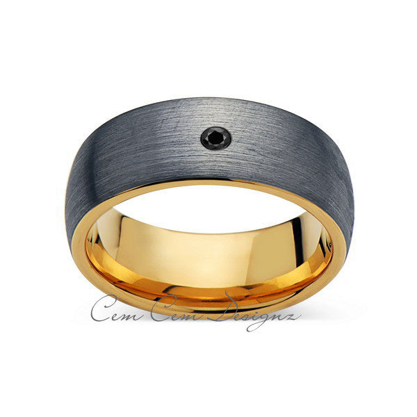 8mm,Mens,Black Diamond,Gray Brushed,Rose Gold,Tungsten Ring,Yellow Gold,Wedding Band,Comfort Fit - LUXURY BANDS LA