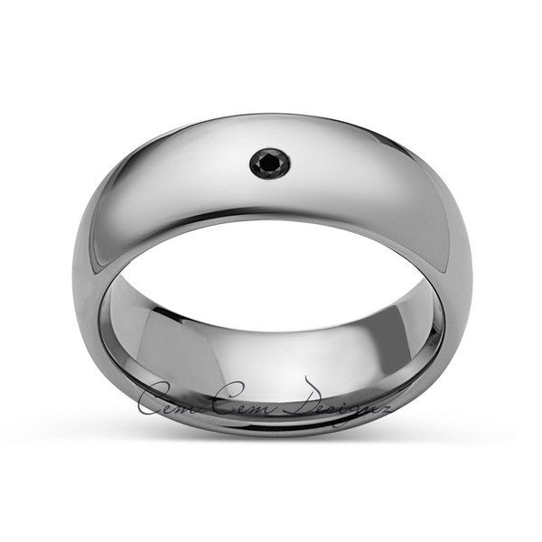 8mm,Mens,Black Diamond,White Gold,Tungsten Ring,White Gold,Wedding Band,Comfort Fit - LUXURY BANDS LA