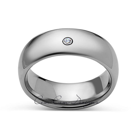 8mm,Mens,Diamond,White Gold,Wedding Band,unique,White Gold,Tungsten Ring,Comfort Fit - LUXURY BANDS LA