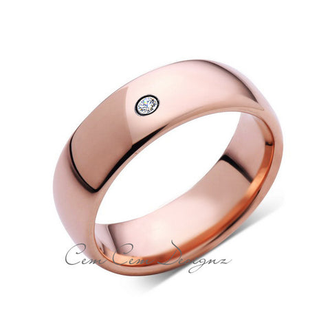 8mm,Mens,Diamond,Rose Gold,Wedding Band,unique,Rose Gold,Tungsten Ring,Comfort Fit - LUXURY BANDS LA
