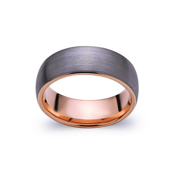 Metal Masters Men's Rose Tone Tungsten Carbide Wedding Band Engagement  Ring, Comfort Fit 8mm 9.5 