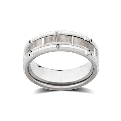 Mens Wdding Ring - Gray Brushed Tungsten Ring - Oyster Band- Gunmetal - 8mm - Engagement Ring - LUXURY BANDS LA