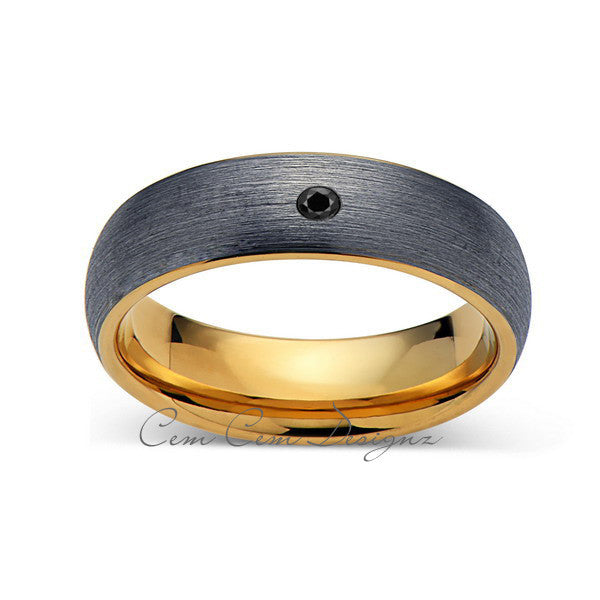 6mm,Mens,Black Diamond,Gray Brushed,Rose Gold,Tungsten Ring,Yellow Gold,Wedding Band,Comfort Fit - LUXURY BANDS LA