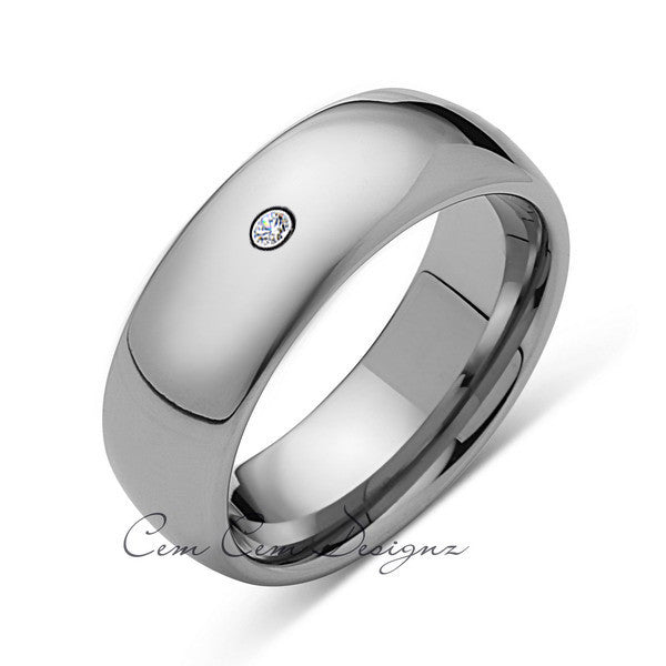 8mm,Mens,Diamond,White Gold,Wedding Band,unique,White Gold,Tungsten Ring,Comfort Fit - LUXURY BANDS LA