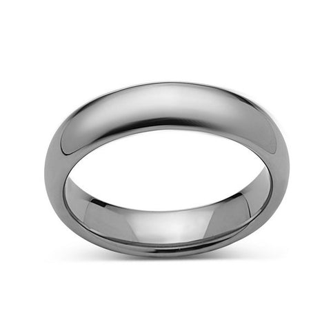 Silver High Polish Tungsten Ring - 6mm - High Polish - Plain Wedding Band - Engagement Ring - LUXURY BANDS LA