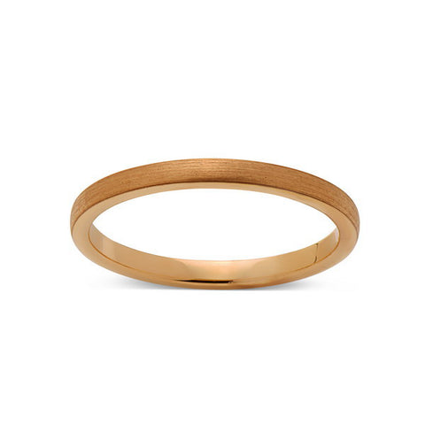 Yellow Gold Tungsten Wedding Band - Brushed Ring - 2mm Bridal Band - Engagement Ring - Bridal Ring - LUXURY BANDS LA