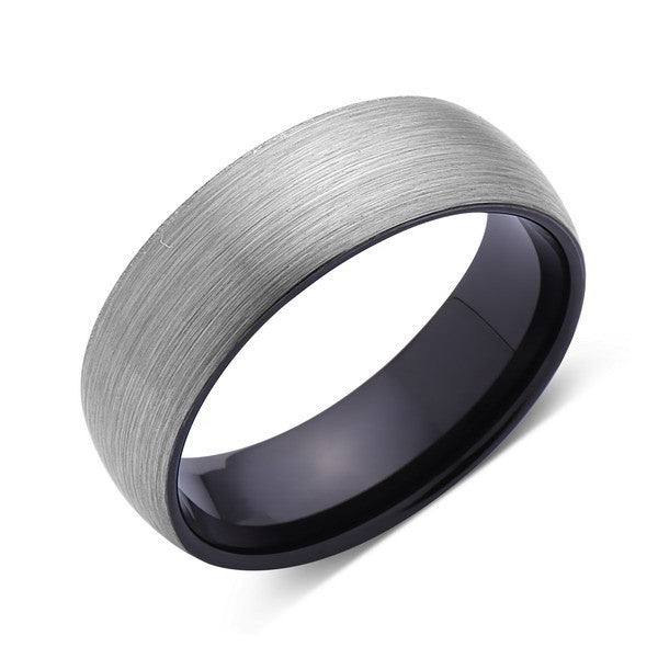 Tungsten Brushed Black Gents Ring