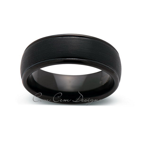 8mm,New,Unique,Black Gun Metal Brushed,Tungsten Rings,Wedding Band,Matching,Comfort Fit - LUXURY BANDS LA