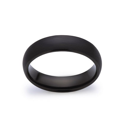 Black Tungsten Wedding Band - Brushed Black Ring - 6MM - Unisex Ring - Dome - Tungsten Carbide- Engagement Band - Comfort Fit - LUXURY BANDS LA