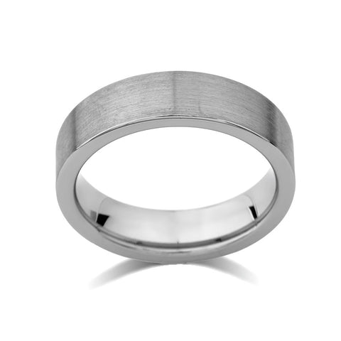 Gray Brushed Tungsten Ring - Pipe Cut - 6mm - Engagement  - Unique - Comfort Fit - LUXURY BANDS LA